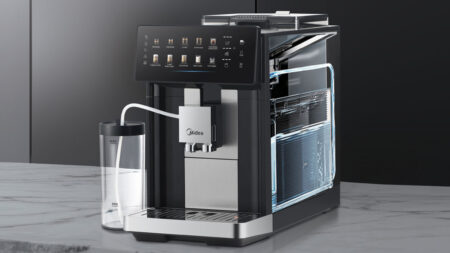 Midea 10-in-1 Fully Automatic Espresso Machine is Costco’s Hottest New Coffee Gear Front side of Midea 10-in-1 Fully Automatic Espresso Machine