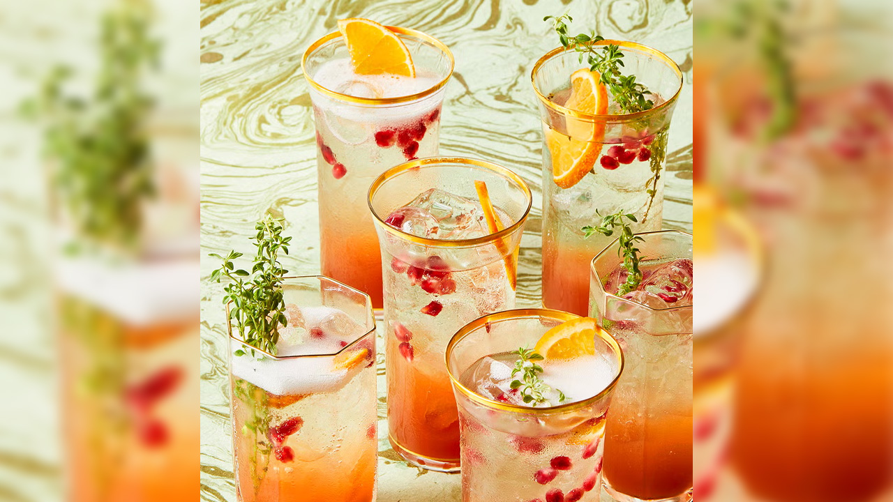 Mother’s Day Cocktails - Pomegranate-Thyme Spritz