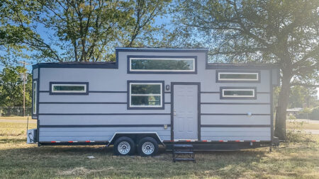 $39K Othello Tiny House is Renovated Mobile Home With Old-School Interior Exterior of Othello tiny home on wheels