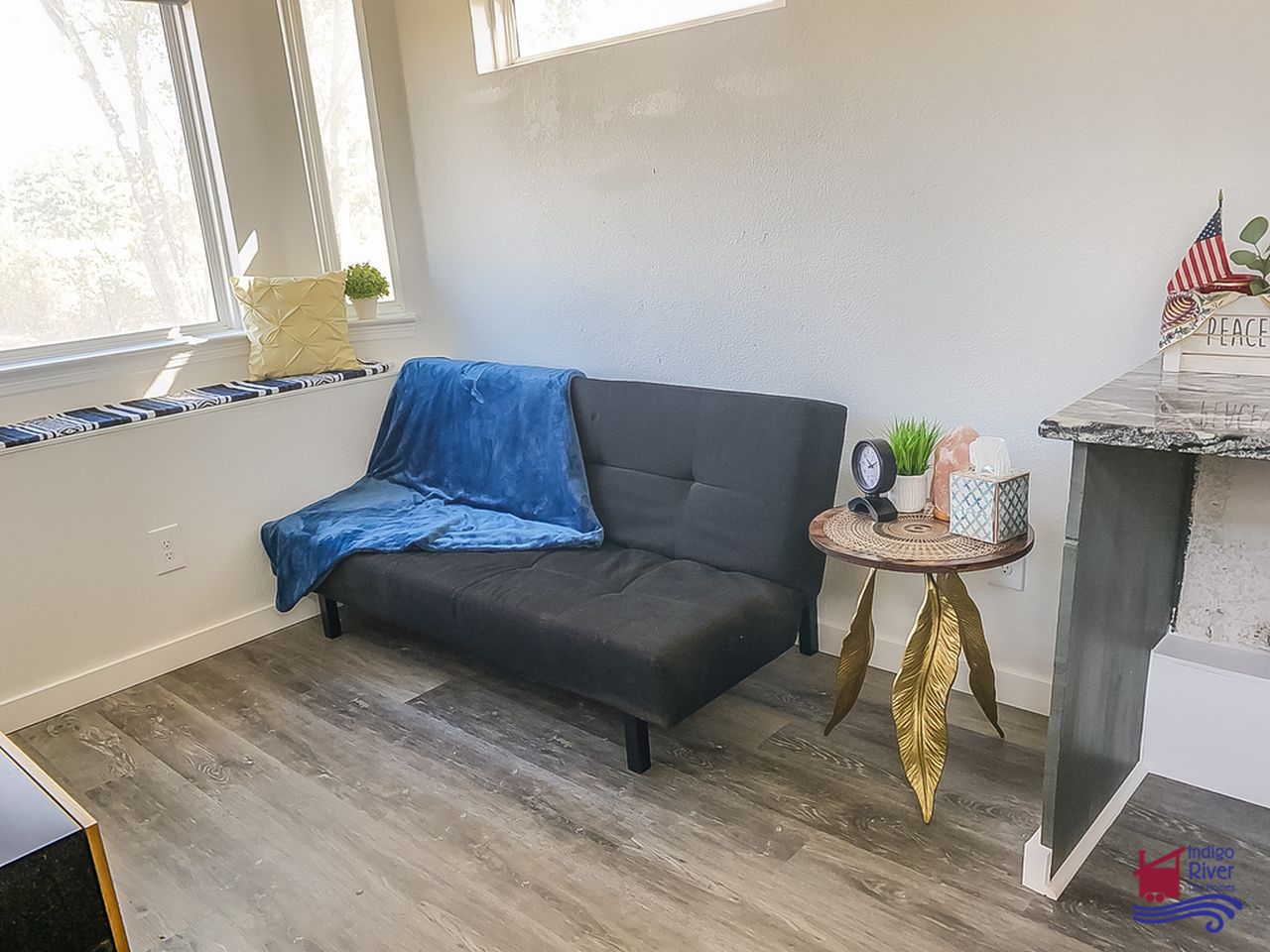 Living room of Othello tiny home on wheels