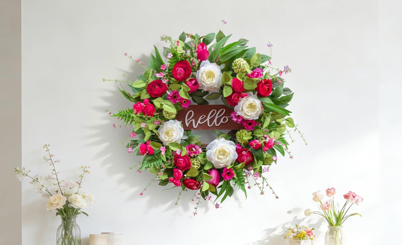 Pinkpuii Spring Door Wreath