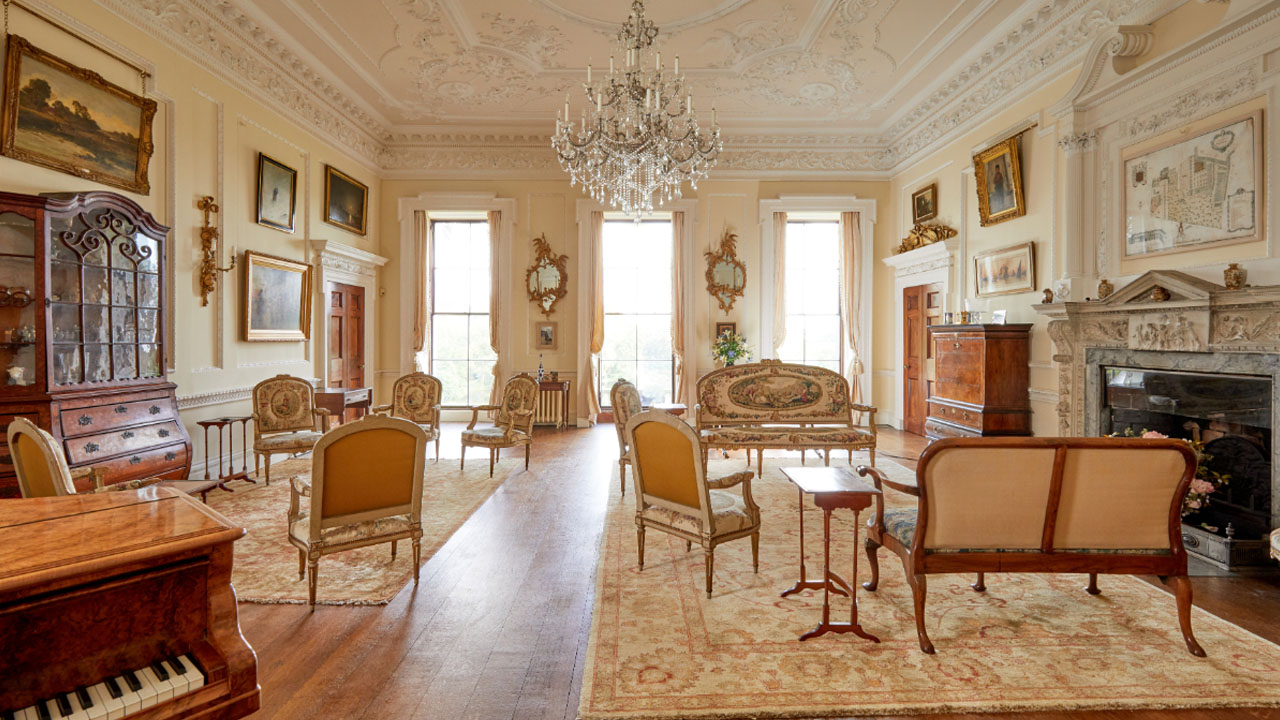 Pride and Prejudice estate for sale - living area where Elizabeth stumbled in with muddy clothes