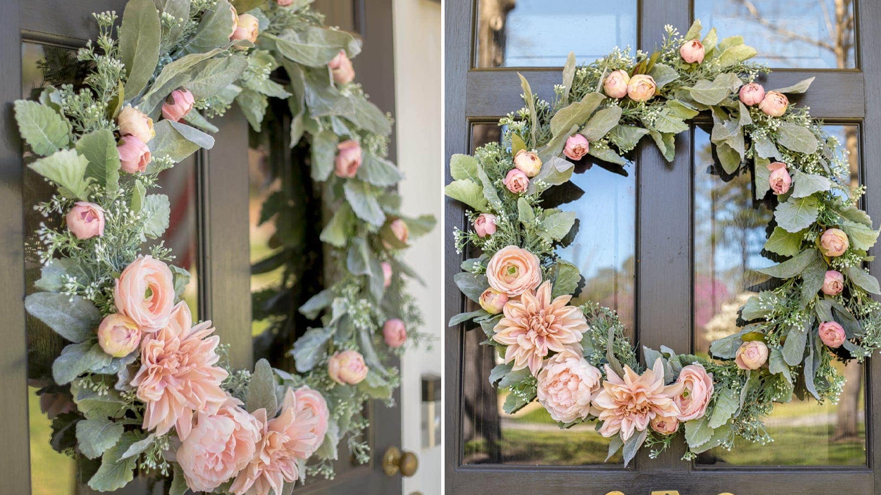 Sage and Blush Spring Wreath
