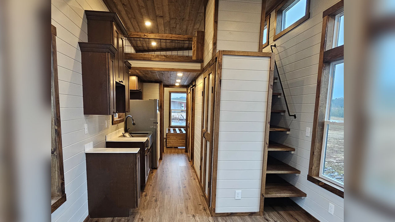The space-efficient interior of Skyview tiny house