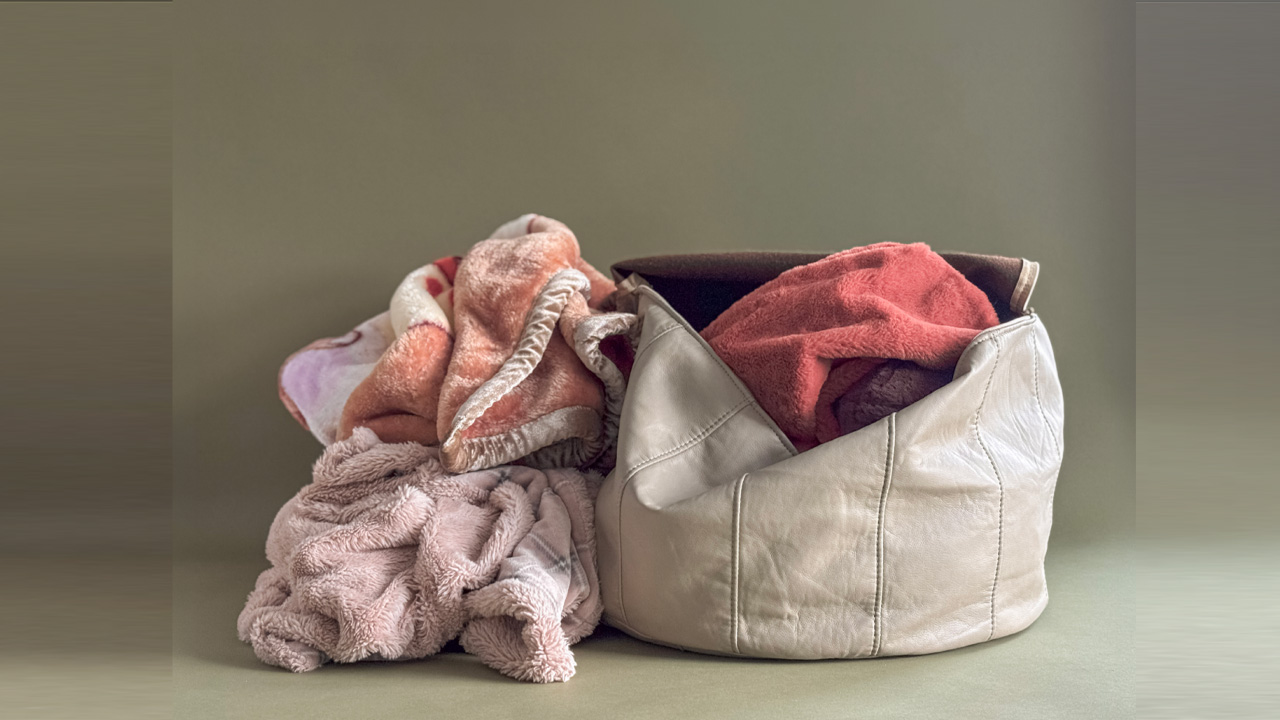 Stuffable Pouf is a storage bag doubling as furniture