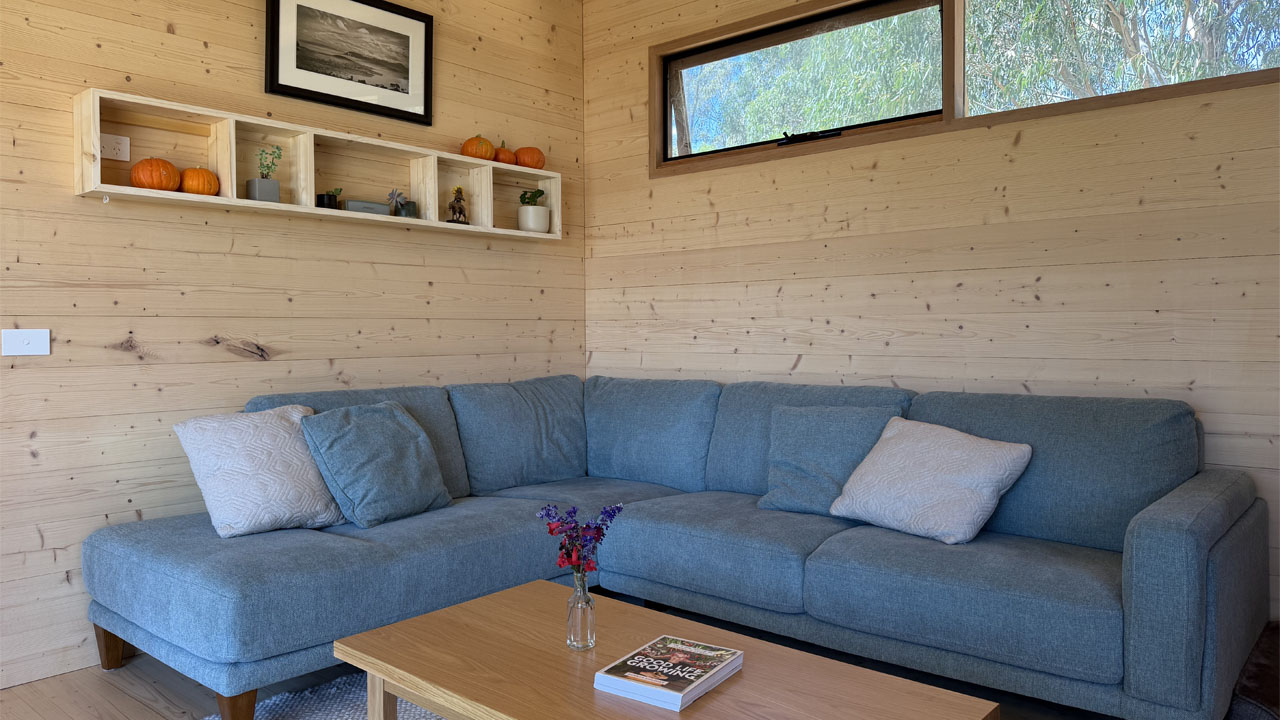 The glazing maintains visual connection with outdoors