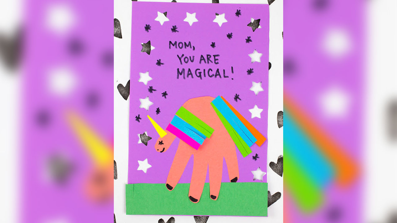 Unicorn Handprint Card