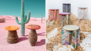 Eggshells get new Lease of Life in Rainbow-Coded Biodegradable Furniture Shell Homage at Salone del Mobile
