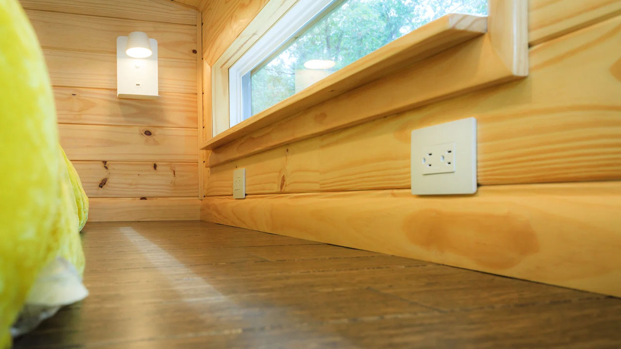 Ac sockets in the wall provide easy access to power