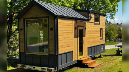 Sophia Tiny House is One-Bedroom Japandi Wonder in Wood 248 sq. ft. Sophia Tiny House Fits loft Bedroom and Multipurpose furniture in its luxurious Wood-Wrapped Interior