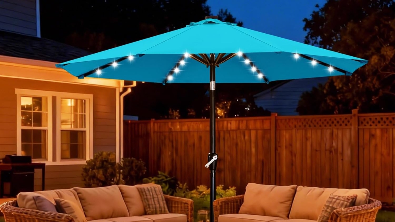 ABCCANOPY Durable Solar Led Patio Umbrella