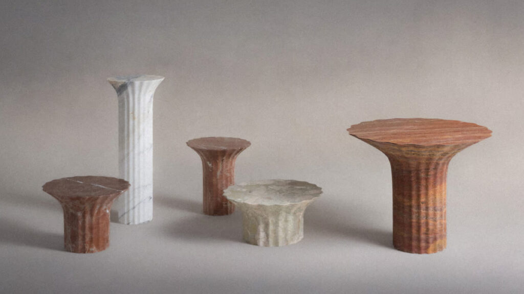 Aphaia Marble Table Collection is Inspired by Ancient Greek and Roman Columns Aphaia Collection