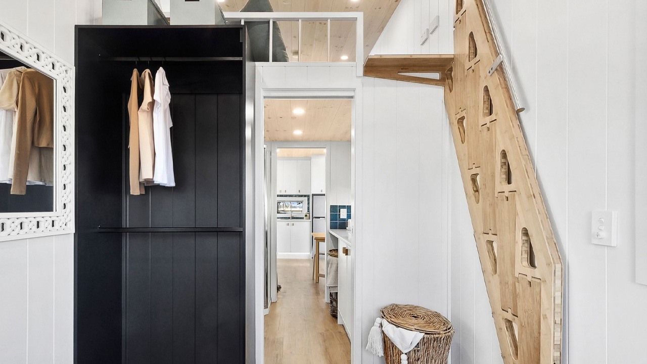 Arcadia Tiny House - foldable staircase