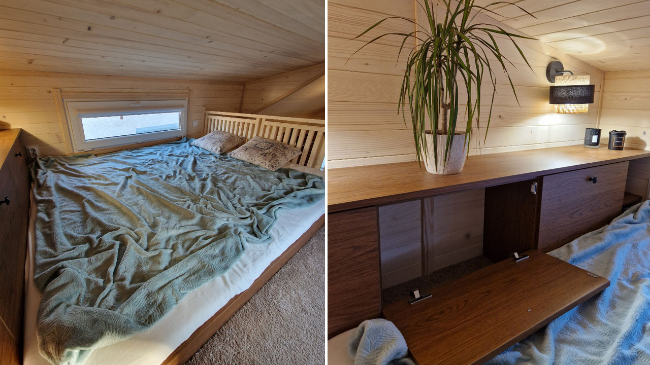 Bahama tiny house-loft bedroom