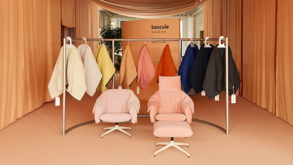 Vitra’s New Sartorial Chair Wears Upholstery Like Jacket With Circularity in Its Bones Bascule Lounge Chair by vitra (1)
