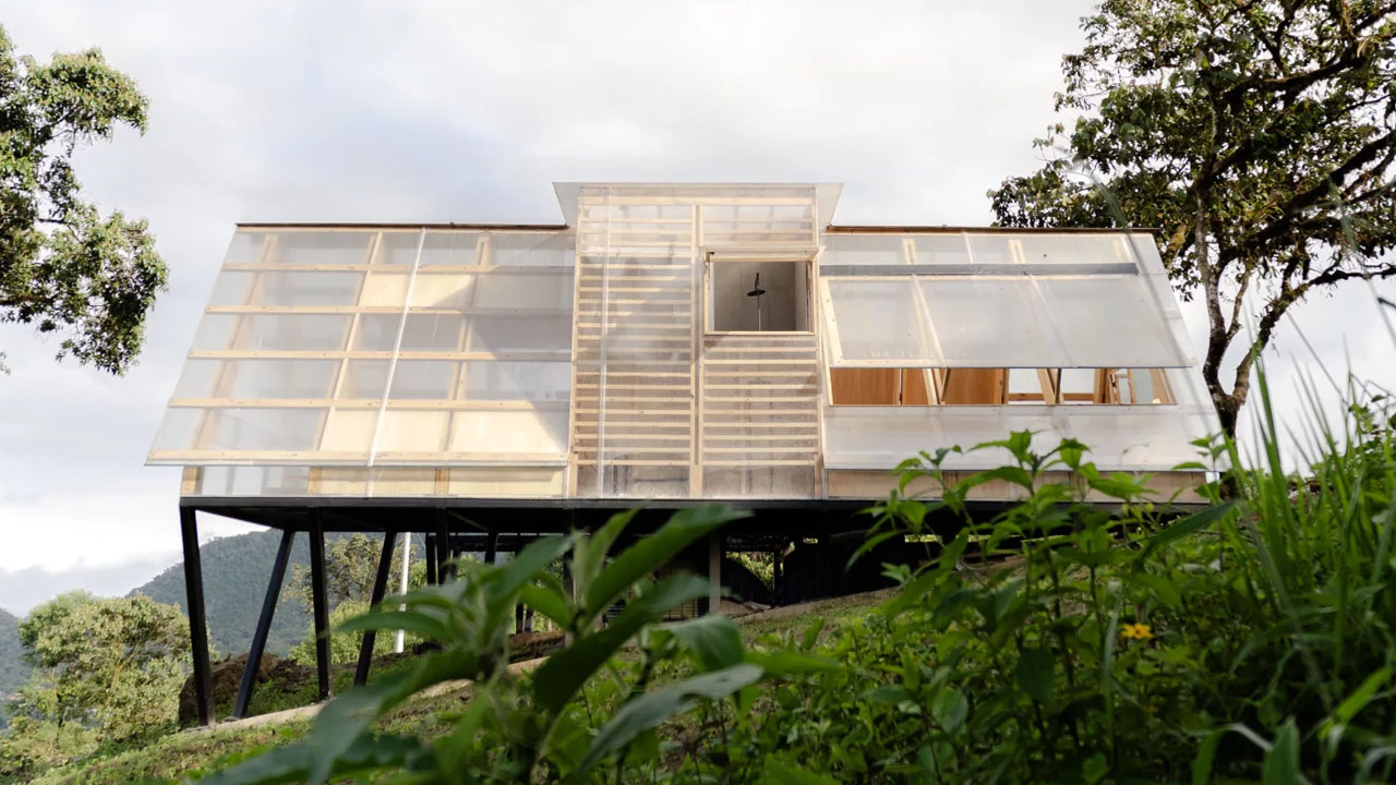 The triangular framework causes minimal environment impact to the hilly terrain