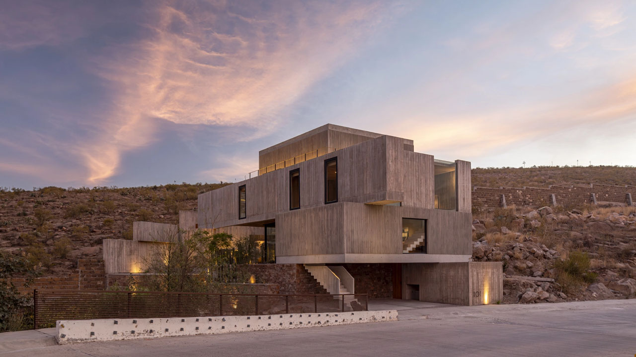 The monolithic appearance of Casa Eco house