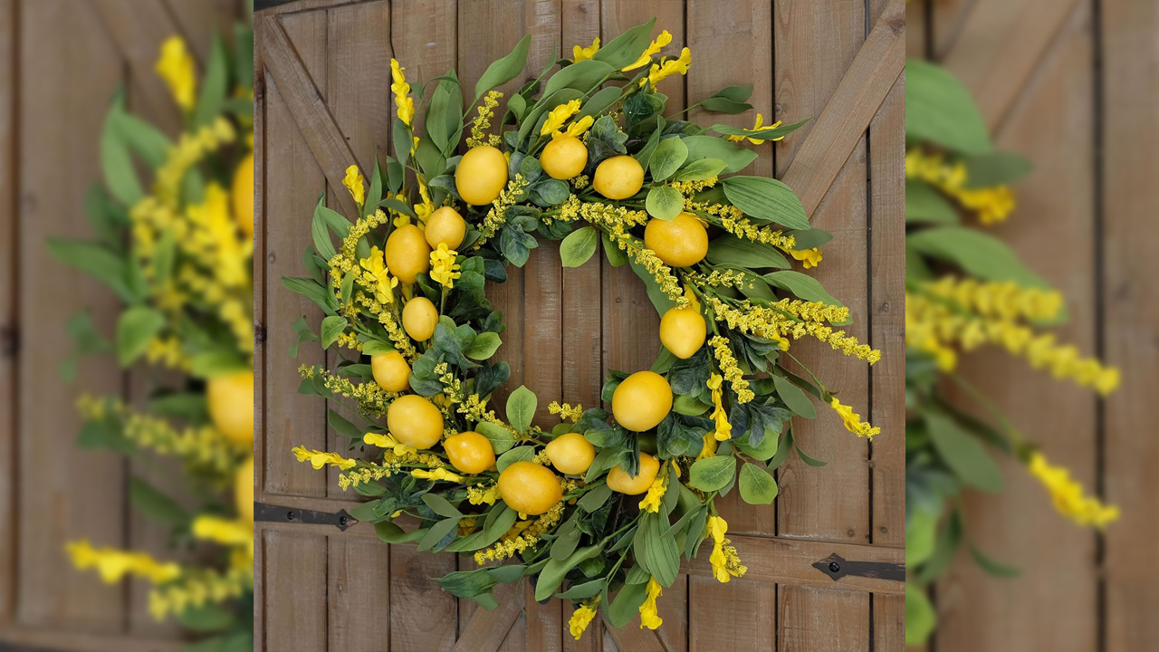 Citrus Home Décor - Artificial Lemon Wreath