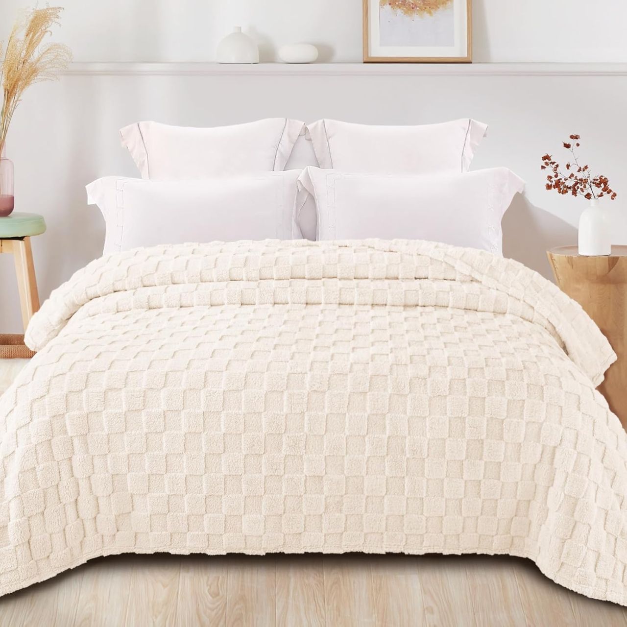 Exclusivo Mezcla Checkered Jacquard Blanket