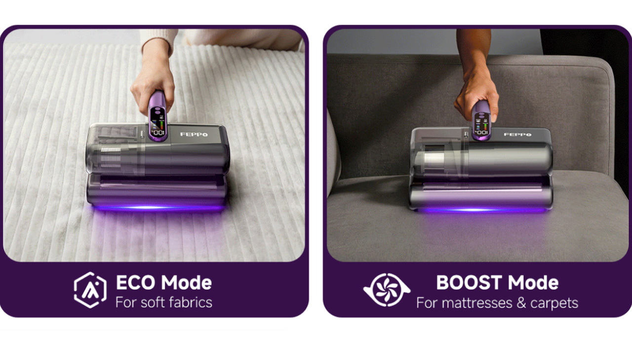 FEPPO corded mattress vacuum cleaner- different modes