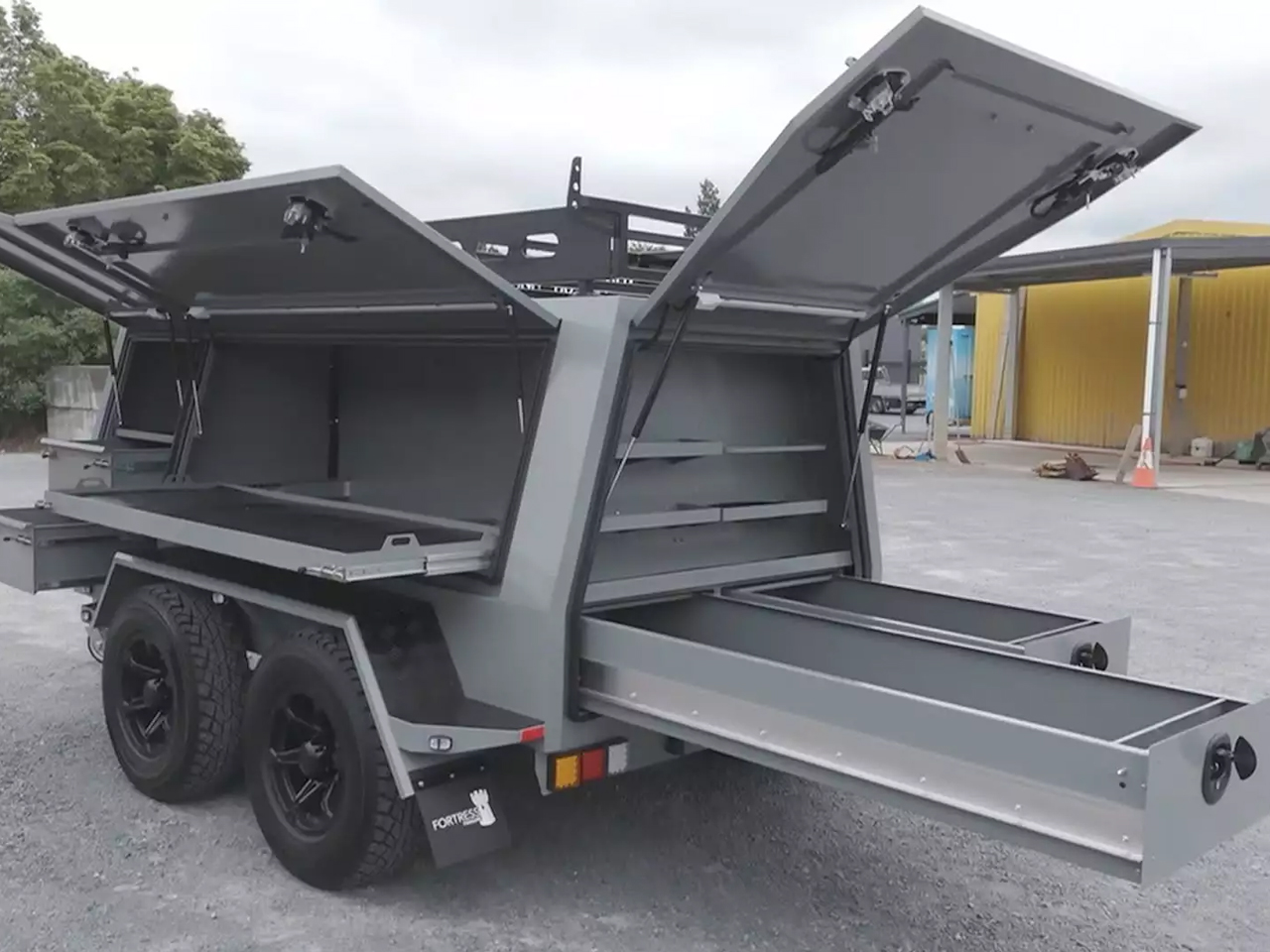 Storage of Fortress Explorer Camping Trailer by the The Fortress Trailer