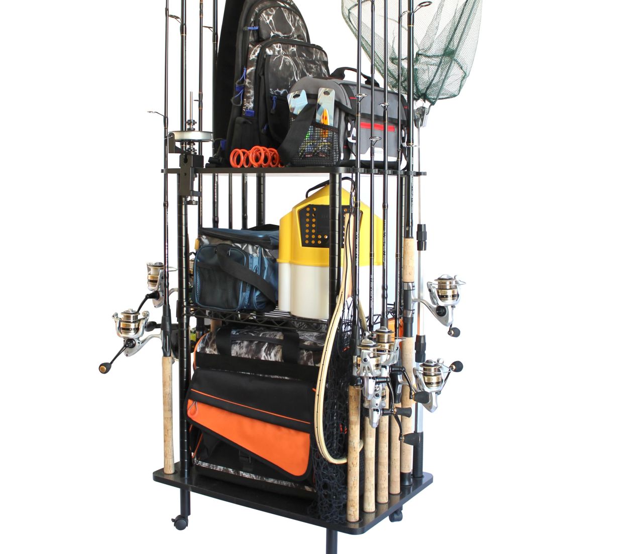 Garage Fishing Pole Rack