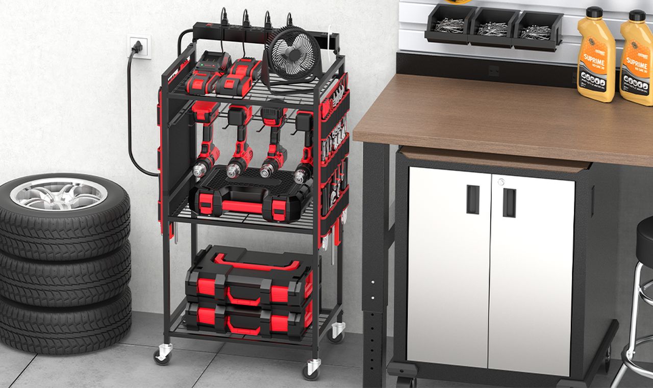 Garage Large Power Tool Organizer Cart
