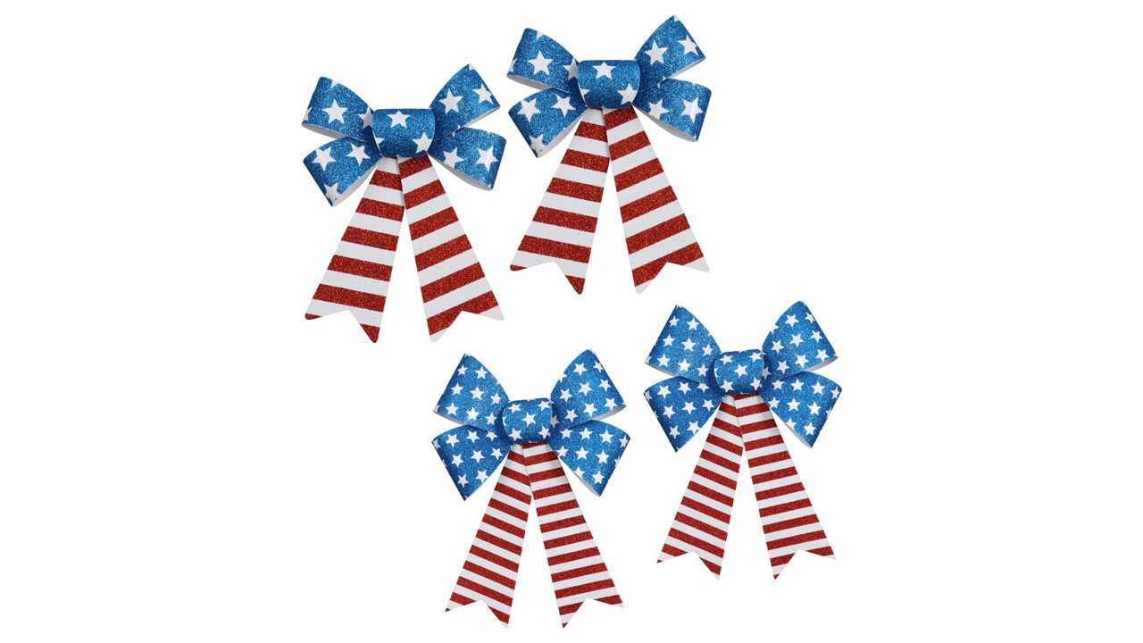 Glittery Stars & Stripes Decorative Bows