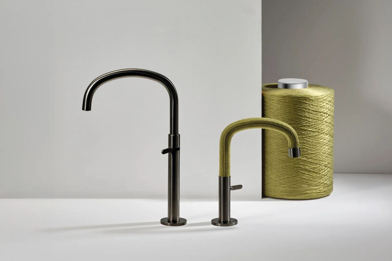 Guglielmi Rubinetterie Combines Stainless Steel With Textile Weave in Tactile Faucet Design