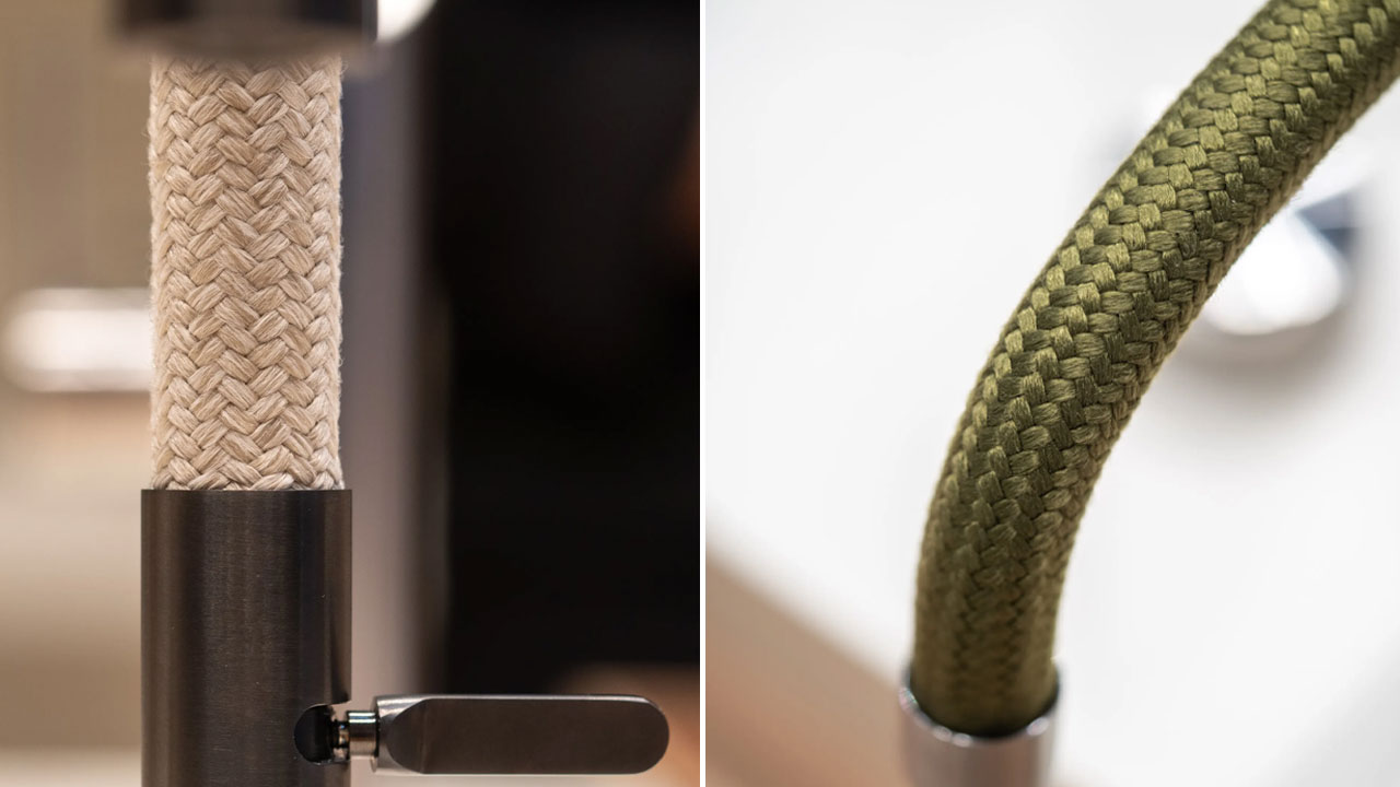 Guglielmi Rubinetterie Combines Stainless Steel With Textile Weave in Tactile Faucet Design