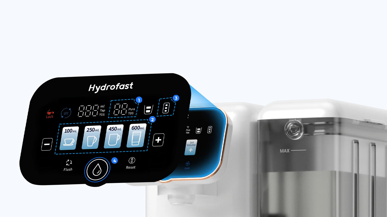 The touch display screen is like a dashboard that displays real-time metrics