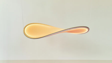 INFINITY Lamp Flaunts Fluid 3D Loop That can be Hung Vertically or Horizontally INFINITY Lamp at 3daysofdesign by Boris Berlin