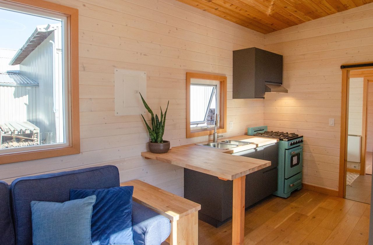 Interior of Juniper tiny house on wheels