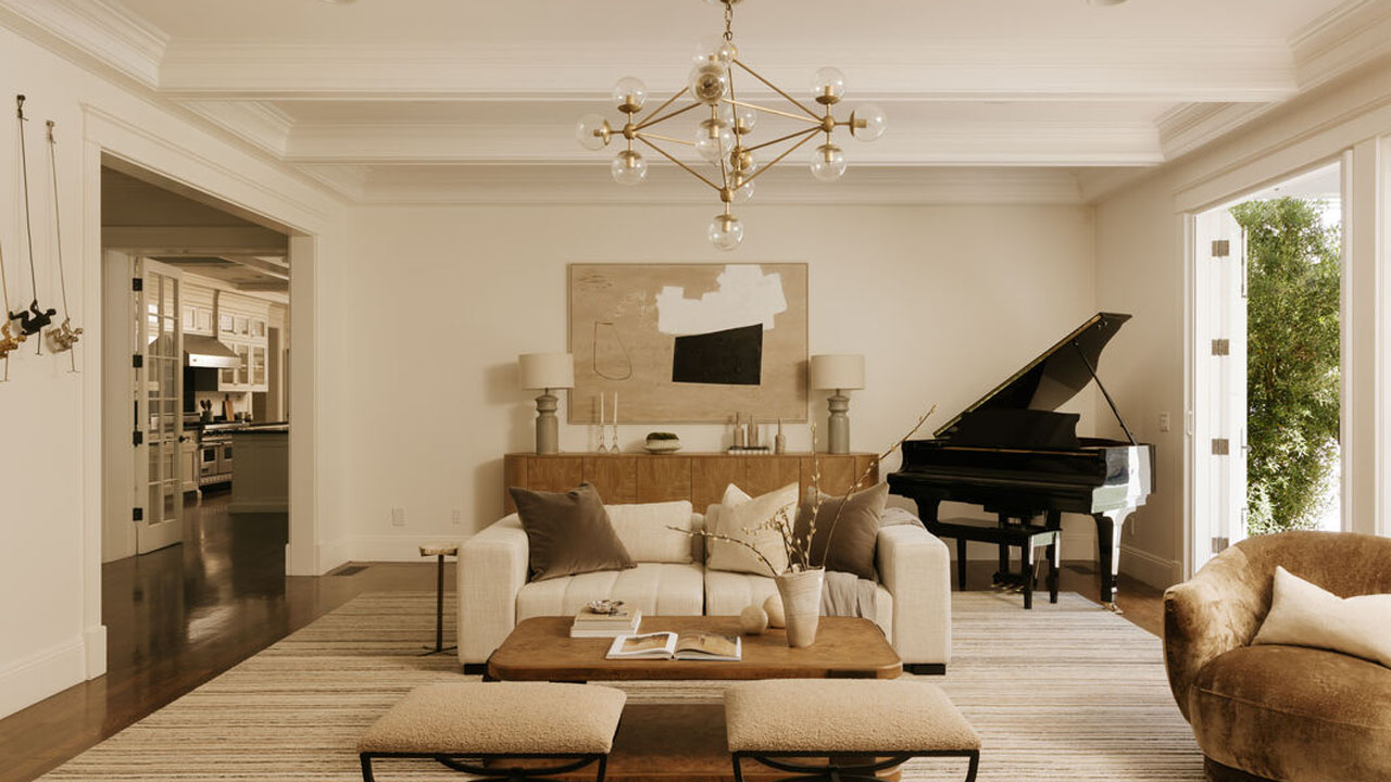 The sculptural ceiling lights