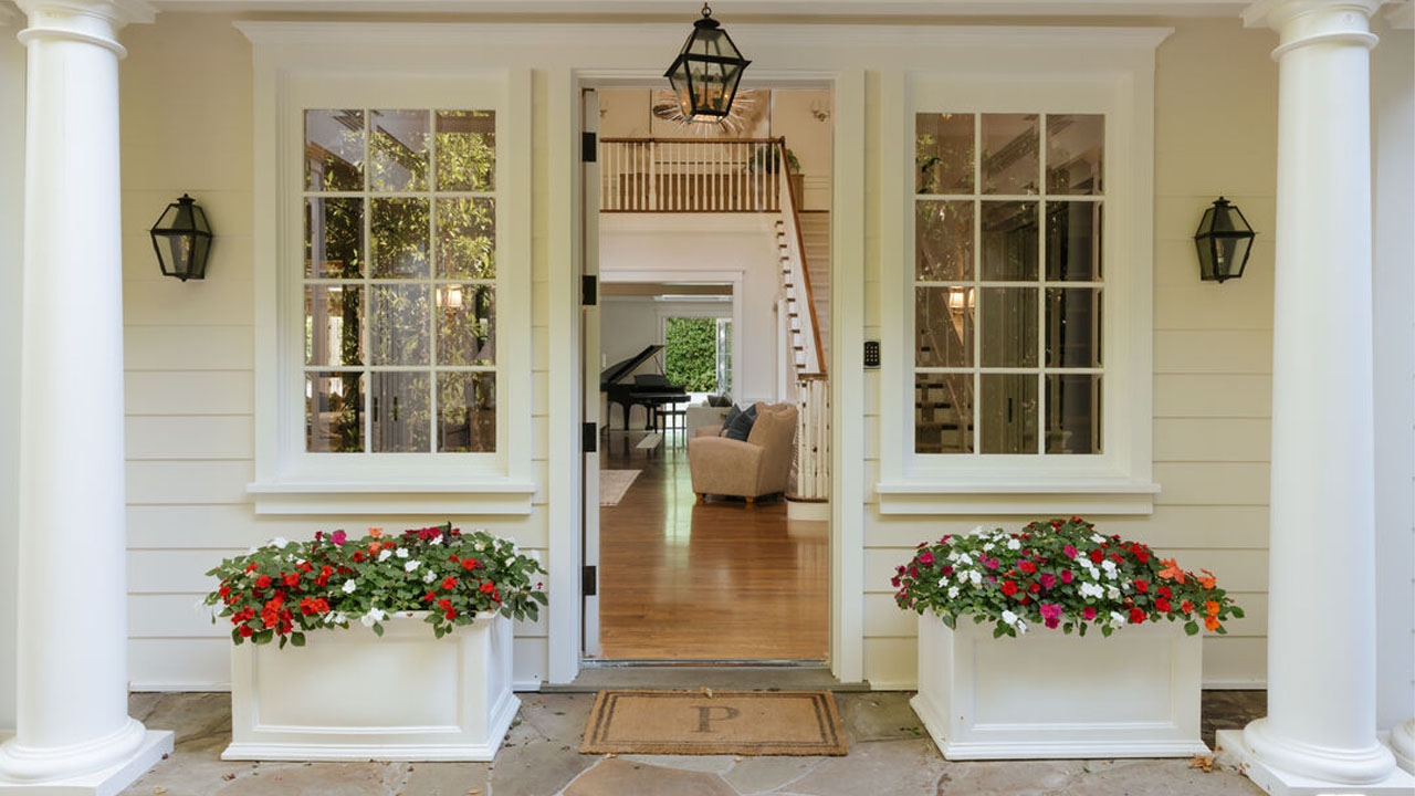The entrance opens into elegant interior
