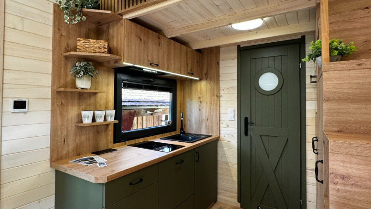 Marie tiny house-linear kitchen