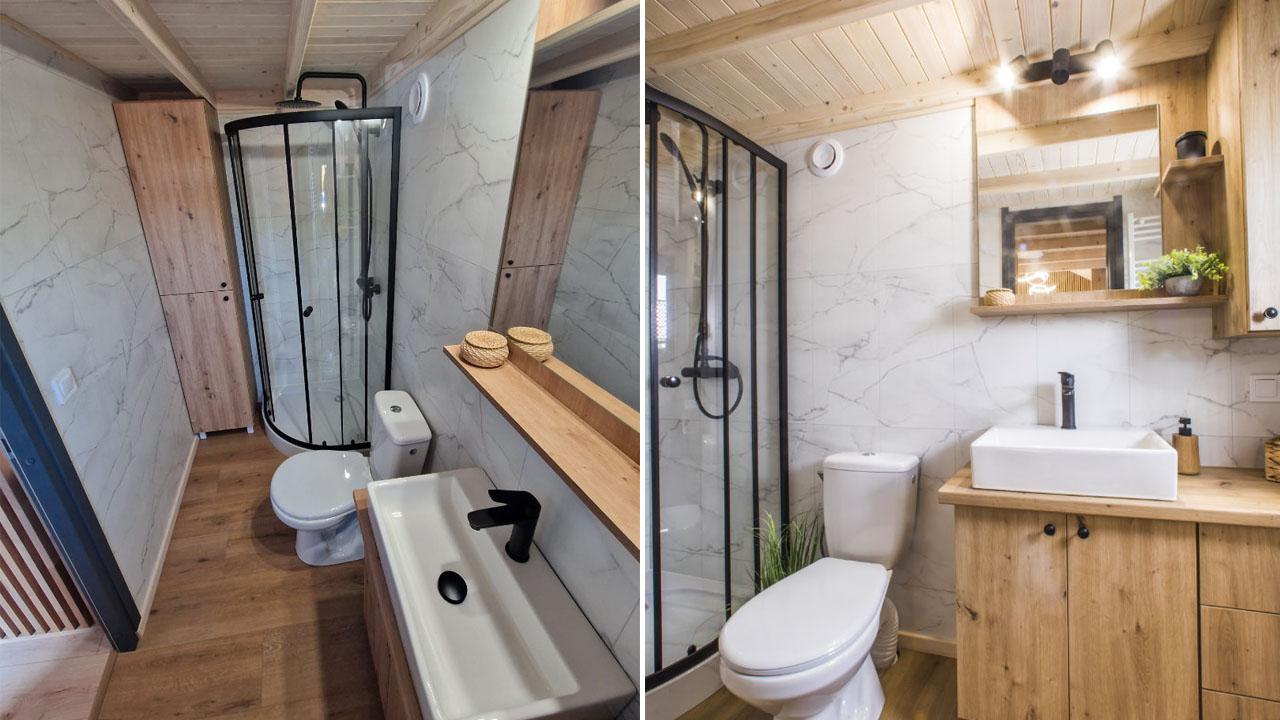 The wood materiality continues throughout the interior