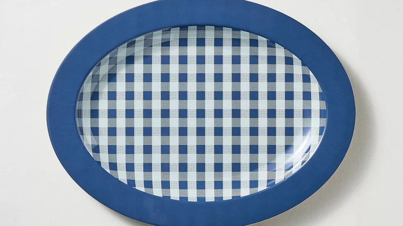 Melamine Oval Serve Blue Tray