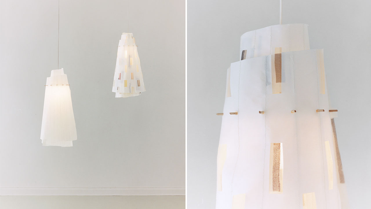 PEEP-roll-up-lamps-by-Louise-Campbell-made from sewing machine 