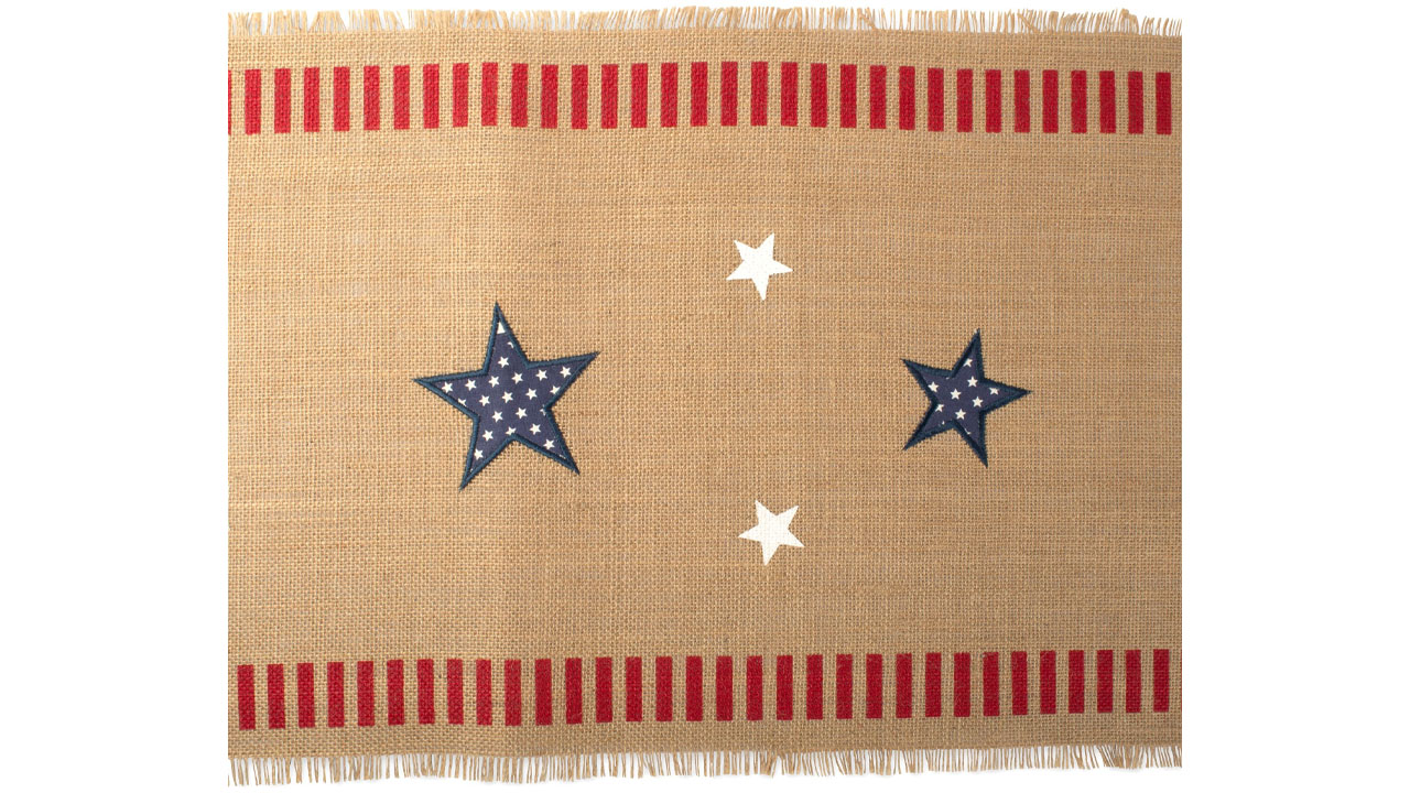 Patriotic Jute Table Runner
