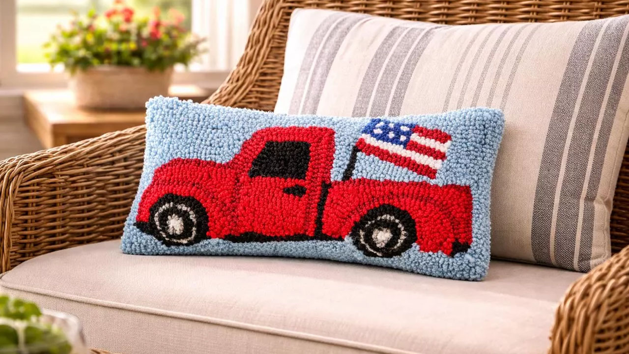 Patriotic Retro Mini Accent Pillow
