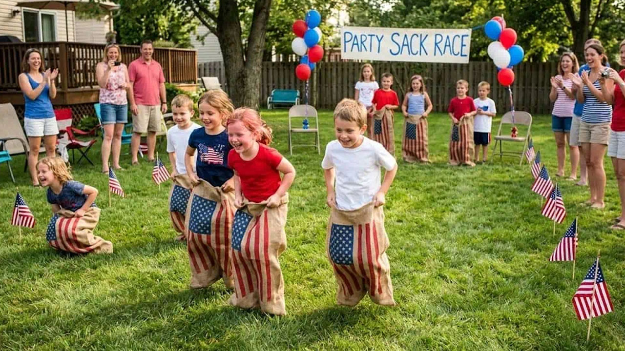 Patriotic Sack Race