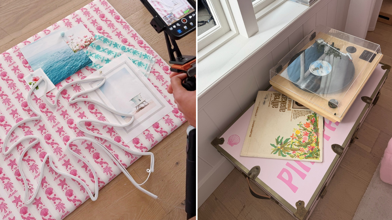 Pink Palm Puff x Pottery Barn Teen Collection - accessories