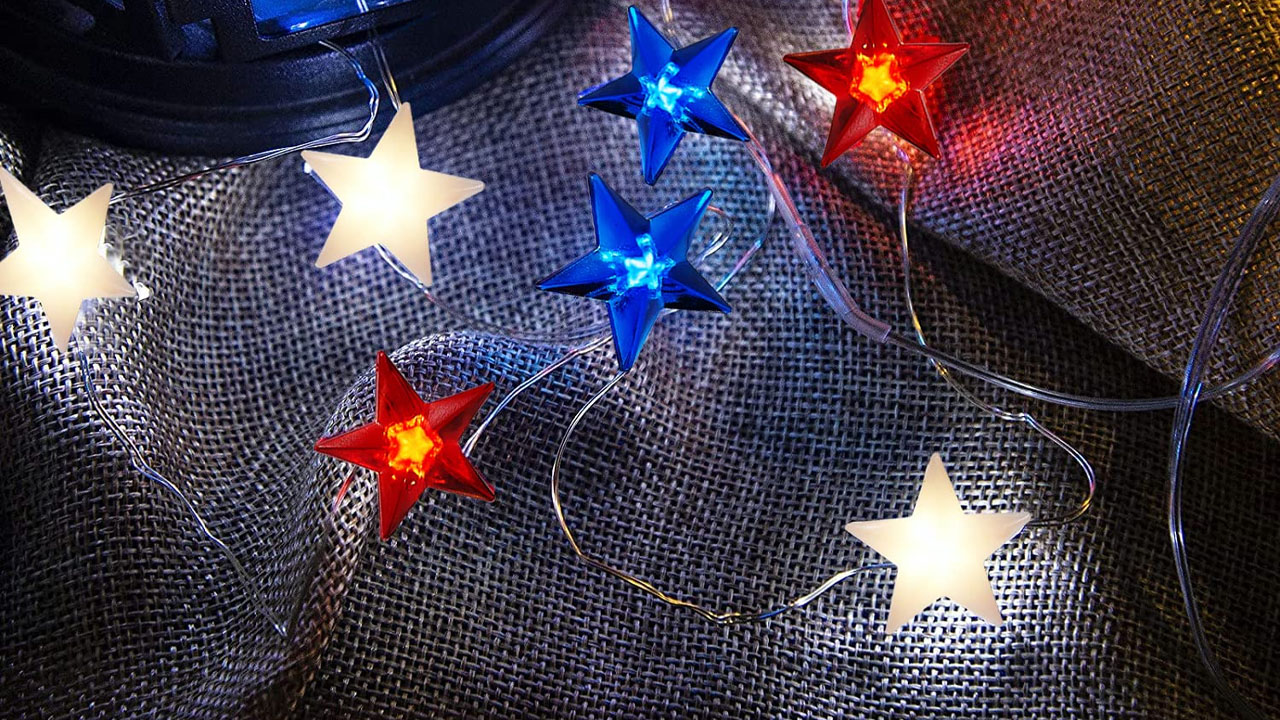 Red White and Blue String Lights