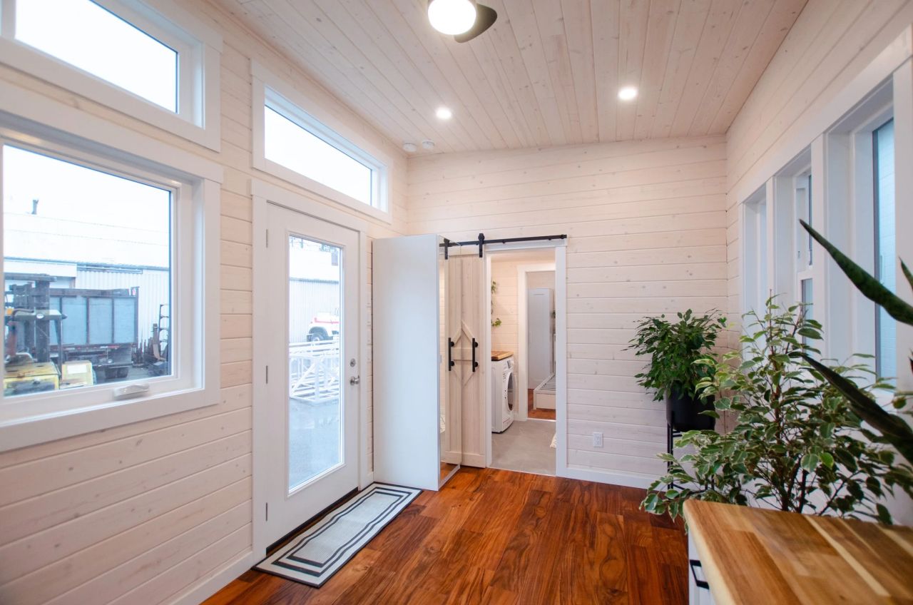 Rose tiny house interior is airy and bright