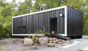 All-Black Shadow Tiny House is Built From 80% Recycled Materials Shadow Tiny House in Finland