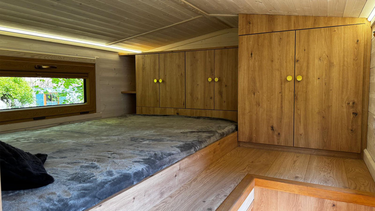 The cabinets offer ample storage space