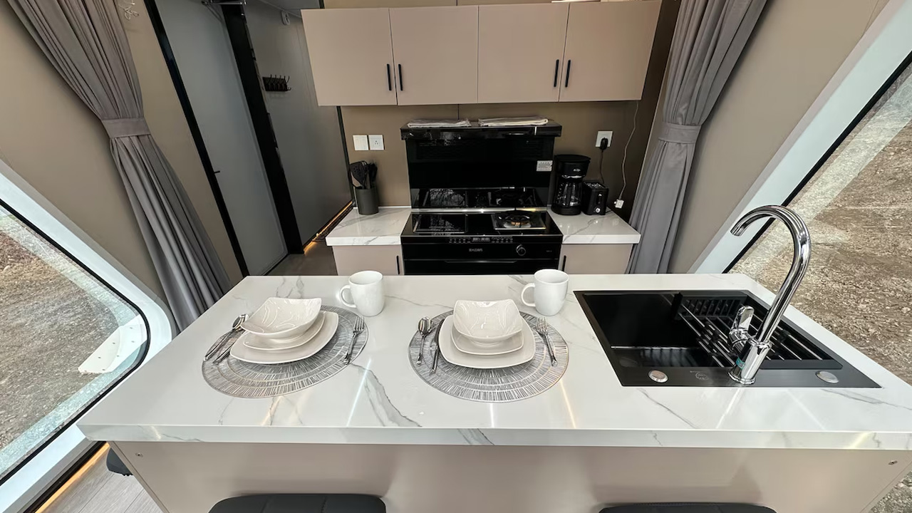 Space Station Tiny House - kitchen