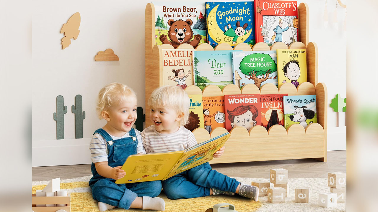 SpaceAid 3-Tier Montessori Bookshelf