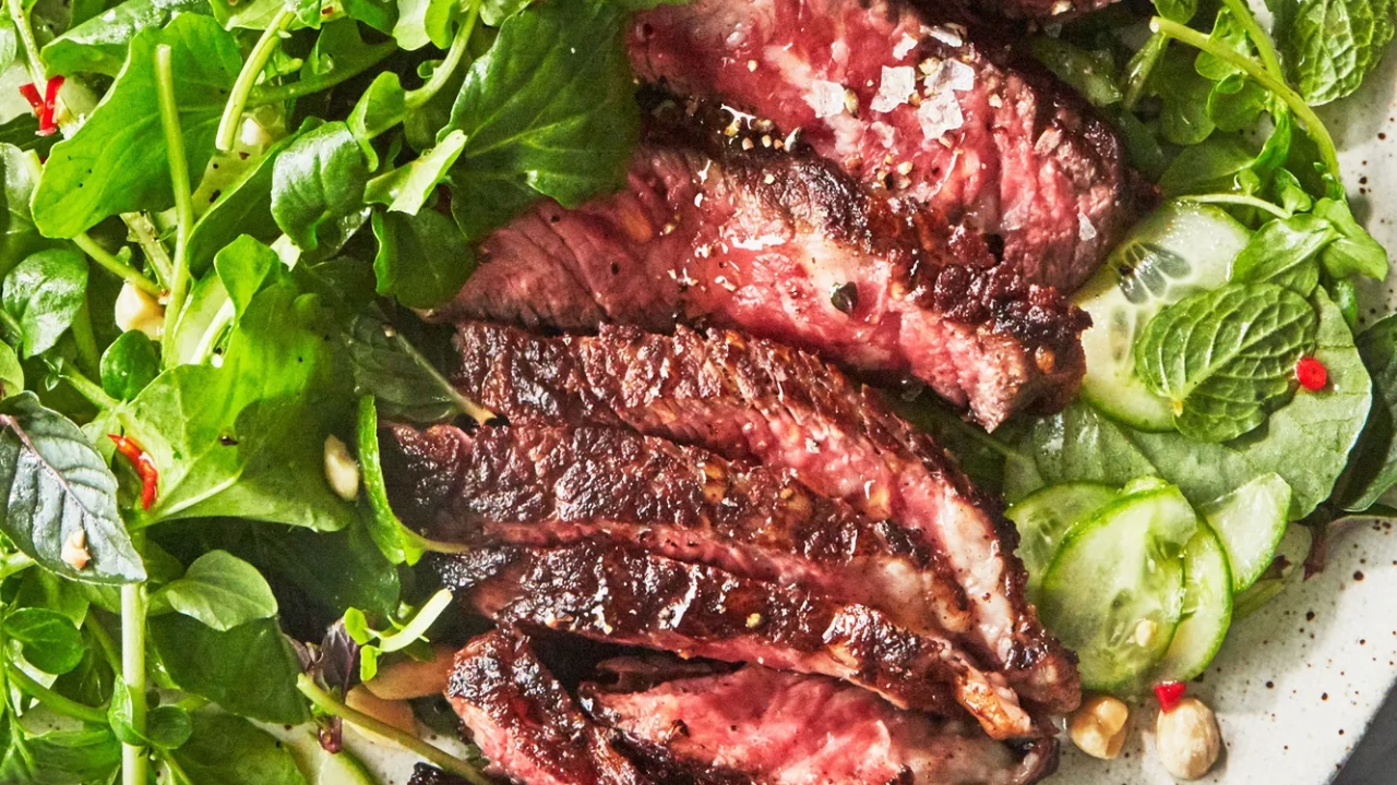 Steak with Watercress Salad and Chile-Lime Dressing